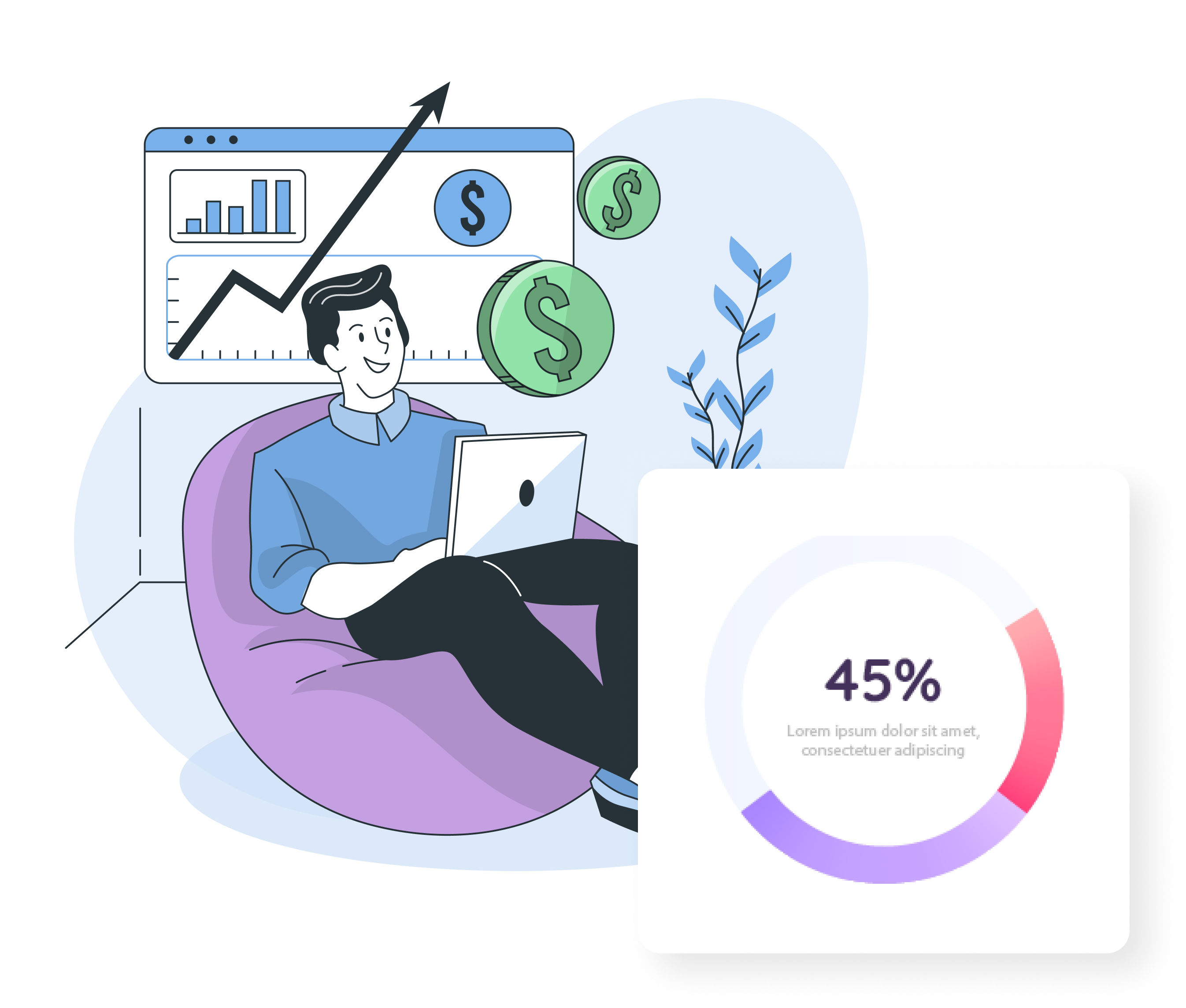 Watching Charts Rise Graphic